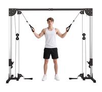SPORTNOW Stazione a Cavi con Pulegge Regolabili, Pulldown, 4 Maniglie