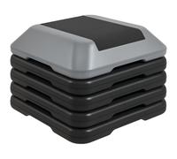 SPORTNOW Step aerobico Step per fitness Stepper antiscivolo con altezza regolabile di 10/15/20/25/30 cm Carico 150 kg per allenamento a casa Palestra Grigio