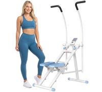SPORTNOW Stepper Climber Pieghevole Stairmaster LCD Compatto Bianco | Per esercizi a casa, macchina verticale, allenamento completo, pedali regolabili, stepper