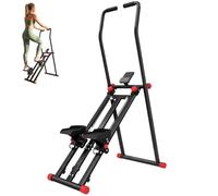 SPORTNOW Stepper per palestra domestica con 3 resistenze pieghevole LCD | Macchina per allenamento scale verticali, manubrio regolabile, supporto telefono, esercizio corpo intero, carico max 150 kg