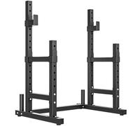 SPORTNOW Supporto Bilanciere Design a Doppio, Squat Rack Altezza Regolabile con Portadischi e Barre di Supporto, Rack Bilanciere Multifunzione per Palestra Casa Ufficio, Max 300 KG, Nero