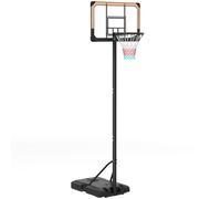 SPORTNOW Supporto per Canestro Regolabile con Ruote, Altezza Canestro 182-213 cm, Resistente alle Intemperie, Telaio in Metallo, Nero Aosom Italy