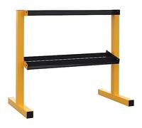 SPORTNOW Supporto per manubri a 2 livelli, supporto per bilanciere fino a 270 kg, supporto per sollevamento pesi, allenamento di forza, acciaio, giallo, nero, 92,5 x 50,5 x 80,5 cm