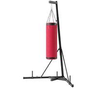 SPORTNOW Sacco da Boxe con Supporto per Adulti, Altezza Regolabile 185-231 cm, Supporto da Boxe con Base Triangolare, Sacco in Tela, Barre per Pesi 2.5cm, per Allenamento Fitness Palestra Casa, Rosso