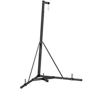 SPORTNOW Supporto Sacco da Boxe Regolabile in Altezza e Autoportante, Sostegno con Base Triangolare e Supporto per Pesi, Max 60kg, 170x90x182-225 cm, Nero