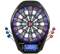 SPORTNOW Tabellone elettronico per freccette, tabellone elettronico illuminato con display a LED sovradimensionato e ricaricabile, 6 proiettili, 24 punte, 34 set, 2235 varianti, per 8 giocatori