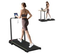 SPORTNOW Tapis Roulant Pieghevole 2 in 1 con Inclinazione, Tapis Roulant Elettrico 2HP Portatile con Display LED, Velocità 1-10 km/h, Ruote, Impugnatura, Telecomando, Supporto Telefono, Nero