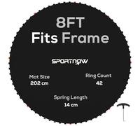 SPORTNOW Tappetino di ricambio per trampolino con otto file di cucitura, strumento di trazione a molla, 42 ganci a V, per trampolino da 2,4 m, con molle da 14 cm, tappeto elastico