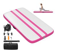 SPORTNOW Tappetino Gonfiabile per Ginnastica 2.05m, Tappeto Ginnastica Artistica 10cm Spessore con Pompa Elettrica, Borsa Trasporto, Kit Riparazione per Casa Yoga Pilates Fitness Cheerleading Palestra