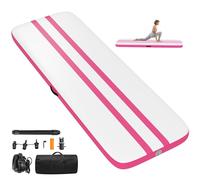SPORTNOW Tappetino Gonfiabile per Ginnastica 3.05m, Tappeto Ginnastica Artistica 10cm Spessore con Pompa Elettrica, Borsa Trasporto, Kit Riparazione per Casa Yoga Pilates Fitness Cheerleading Palestra