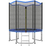 SPORTNOW Tappeto Elastico da Giardino Ø183 cm con Rete di Protezione, Blu