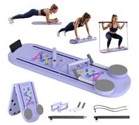 SPORTNOW Tavola Pilates 5 in 1 Pieghevole Pilates Reformer Blu Chiaro