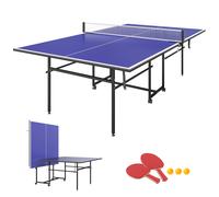 SPORTNOW Tavolo da Ping Pong Pieghevole per Interni con Ruote, Rete e Racchette