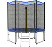 SPORTNOW Trampolino da Esterno con Scaletta e Rete, 305 cm, Blu