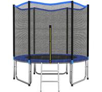 SPORTNOW Trampolino da Esterno con Scaletta e Rete, 305 cm, Blu