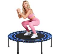 SPORTNOW Trampolino Elastico Fitness a 36 Corde in Acciaio e PP Ø114x31 cm Blu