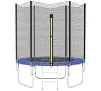 SPORTNOW Tappetino Elastico in Acciaio Blu con 3 Gambe e Scaletta
