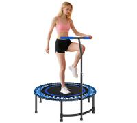 SPORTNOW Trampolino Fitness Ø114cm con Manubrio a 5 Posizioni Capacità 200kg Blu