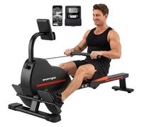 SPORTNOW Vogatore magnetico con Bluetooth, dispositivo di sollevamento muscolare connesso Kinomap & Zwift, 16 livelli di resistenza, vogatore silenzioso con display LCD per sport a casa e perdita di