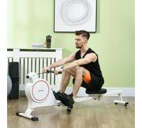 Sportnow Vogatore magnetico pieghevole Vogatore per la casa con schermo LCD Resistenza a 8 livelli e 2 ruote Carico 130 kg per palestra Acciaio 180X48X60 cm Bianco