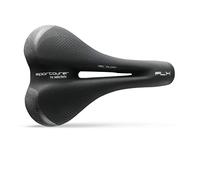 Sportourer by Selle Italia FLX Gel Flow - Sella per Bici da Città, Morbida in Gel, Con Tecnologia Riflettente per Scarsa Visibilità, Telaio in FeC Alloy - Taglia L2, Nero