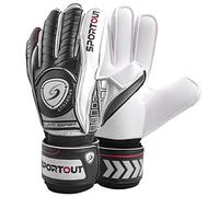 Sportout Guanti da portiere con protezione per le dita, guanti da portiere da uomo, 4 mm, in lattice, per bambini, adulti, adolescenti