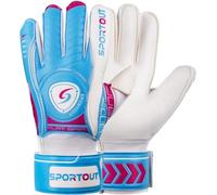 Sportout Guanti da portiere con protezione per le dita, guanti da portiere da uomo, 4 mm, in lattice, per bambini, adulti, adolescenti
