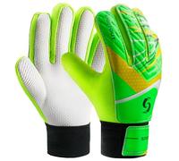 Sportout guanti da portiere per bambini,ragazzi e ragazze, guanti da allenamento con doppia protezione per il polso e materiale antiscivolo in lattice resistente allusura (Green, 8)