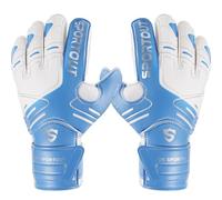 Sportout, Guanti da portiere per ragazzi e adulti, impugnatura antiscivolo per parate più difficili, con dita rinforzate per una protezione eccezionale e prevenire infortuni, Blue, 6