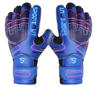 Sportout guanti per portiere, per adulti e bambini,ottima vestibilità e funzionalità, sicuri e confortevoli, imbottita per le vostre mani per ridurre il rischio di infortuni,Nero