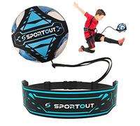 Sportout Trainer da Calcio per Bambini e Adulti, Attrezzatura Con Banda Elastica, Kit di Allenamento, Cintura (Blu)