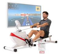SportPlus Vogatore per uso domestico, Con o senza compatibilità con le app, pieghevole, sistema di frenatura magnetica a bassa rumorosità, 8 livelli di resistenza, massa volanica 8 kg