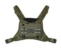 Sports Chest Bag for Men, Front Vest Training Pack, Adjustable Outdoor Running Bag, Multi-Functional Chest Harness for Phone, Headphones, Fitness Needs, Black, 1 Piece