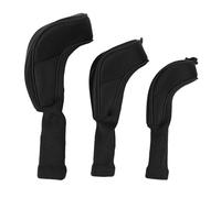 Sports Equipment Head Covers 3Pcs Set | Breathable Mesh & Cushion Design for 1/3 / 5 / UT Woods | Resilient Nylon Headcovers for Men/Women/Junior Players (Black)