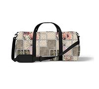 Sports Gym Duffle Bag for Yoga Dancing, Overnight Weekender Travel Bag Abstract Flower Combination, Workout Carry On Shoulder Bag for Women Men