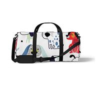 Sports Gym Duffle Bag for Yoga Dancing, Overnight Weekender Travel Bag All Kinds of Funny Dogs, Workout Carry On Shoulder Bag for Women Men