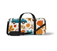 Sports Gym Duffle Bag for Yoga Dancing, Overnight Weekender Travel Bag Autumn Element Map, Workout Carry On Shoulder Bag for Women Men