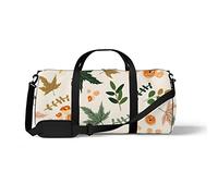 Sports Gym Duffle Bag for Yoga Dancing, Overnight Weekender Travel Bag Autumn Flower Illustration, Workout Carry On Shoulder Bag for Women Men