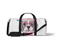 Sports Gym Duffle Bag for Yoga Dancing, Overnight Weekender Travel Bag Beautiful Dog Flower, Workout Carry On Shoulder Bag for Women Men
