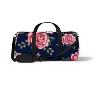 Sports Gym Duffle Bag for Yoga Dancing, Overnight Weekender Travel Bag Beautiful Pink Rose, Workout Carry On Shoulder Bag for Women Men