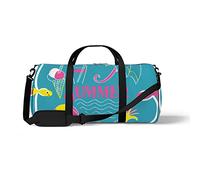 Sports Gym Duffle Bag for Yoga Dancing, Overnight Weekender Travel Bag Blue Summer Elements, Workout Carry On Shoulder Bag for Women Men