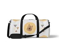Sports Gym Duffle Bag for Yoga Dancing, Overnight Weekender Travel Bag Cartoon Lion Head, Workout Carry On Shoulder Bag for Women Men