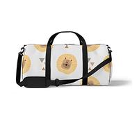 Sports Gym Duffle Bag for Yoga Dancing, Overnight Weekender Travel Bag Cartoon Lion Head, Workout Carry On Shoulder Bag for Women Men