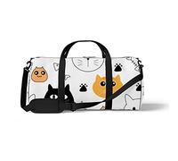 Sports Gym Duffle Bag for Yoga Dancing, Overnight Weekender Travel Bag Cat Fish Bones, Workout Carry On Shoulder Bag for Women Men