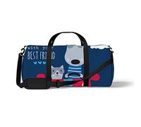 Sports Gym Duffle Bag for Yoga Dancing, Overnight Weekender Travel Bag Cats and Dogs Driving, Workout Carry On Shoulder Bag for Women Men