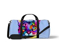 Sports Gym Duffle Bag for Yoga Dancing, Overnight Weekender Travel Bag Color Cat Head, Workout Carry On Shoulder Bag for Women Men