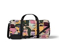 Sports Gym Duffle Bag for Yoga Dancing, Overnight Weekender Travel Bag Cubism Abstract Face, Workout Carry On Shoulder Bag for Women Men