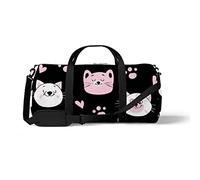 Sports Gym Duffle Bag for Yoga Dancing, Overnight Weekender Travel Bag Cute Cat'S Head, Workout Carry On Shoulder Bag for Women Men