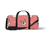 Sports Gym Duffle Bag for Yoga Dancing, Overnight Weekender Travel Bag Cute Corgi Face, Workout Carry On Shoulder Bag for Women Men