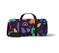 Sports Gym Duffle Bag for Yoga Dancing, Overnight Weekender Travel Bag Cute Dinosaurs, Workout Carry On Shoulder Bag for Women Men